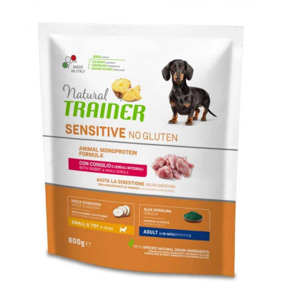 Trainer (Трейнер) Natura Dog Sensitive Сухий корм без глютену для собак дрібних порід, з кроликом 800 г