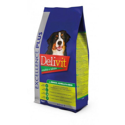 Сухий корм Delivit Excellence для собак, з яловичиною, ягням та рисом 3 кг