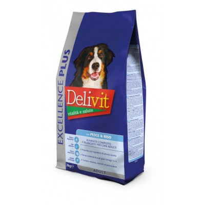 Сухий корм Delivit Excellence для собак, з рибою і рисом 15 кг
