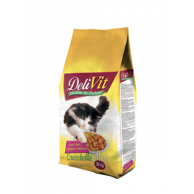 Сухий корм DeliVit Adult Cat Mix для кішок, з м'ясом і злаками 20 кг