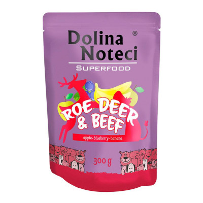 Вологий беззерновий корм для cобак Dolina Noteci Superfood з косулею та яловичиною 300 г