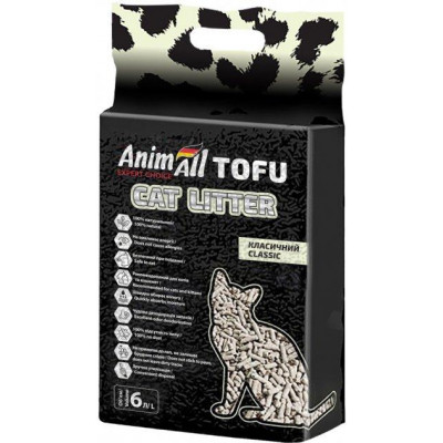 AnimAll Tofu Наповнювач соєвий без аромату 6 літрів / 2.6 кг