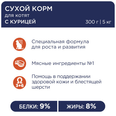 Сухий корм Клуб 4 лапи Premium з куркою для кошенят 5 кг