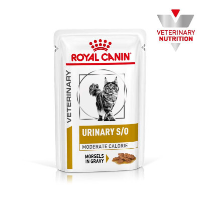 Вологий корм для дорослих котів ROYAL CANIN URINARY S/O MODERATE CALORIE CAT pouches 85 кг x 12 шт