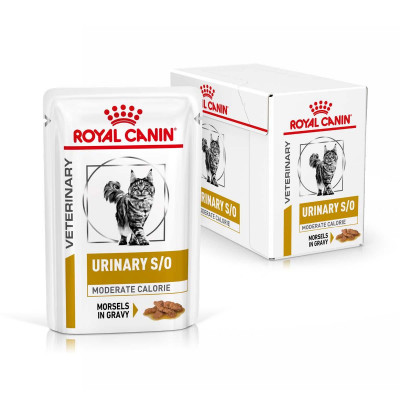 Вологий корм для дорослих котів ROYAL CANIN URINARY S/O MODERATE CALORIE CAT pouches 85 кг x 12 шт