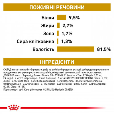 Вологий корм для дорослих котів ROYAL CANIN URINARY S/O MODERATE CALORIE CAT pouches 85 кг x 12 шт
