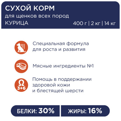 Сухий корм Клуб 4 лапи Premium для цуценят усіх порід 400 г