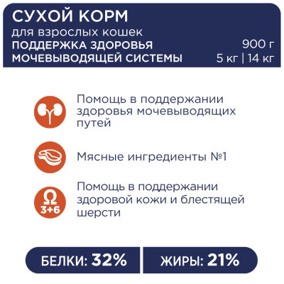 Клуб 4 лапи Premium Urinary (для підтримки здоров'я сечовивідної системи) для дорослих кішок 5 кг