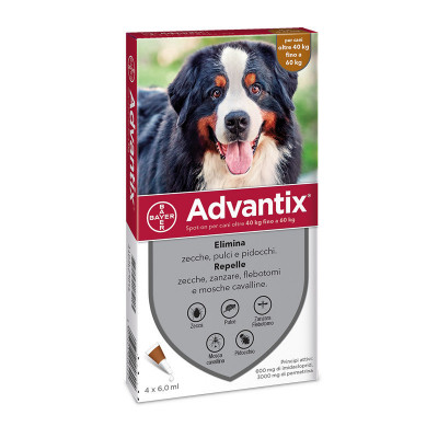 Bayer Advantix (Адвантикс) для собак вагою 40 - 60 кілограмів, 1 піпетка 6 мл