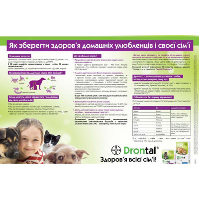 Дронтал плюс (Drontal plus) зі смаком м'яса, для собак, 1 таблетка (Bayer)