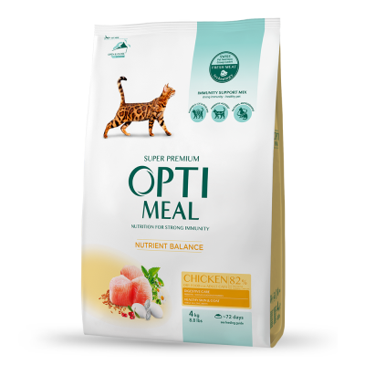 OPTIMEAL сухий корм для кішок із куркою 10 кг